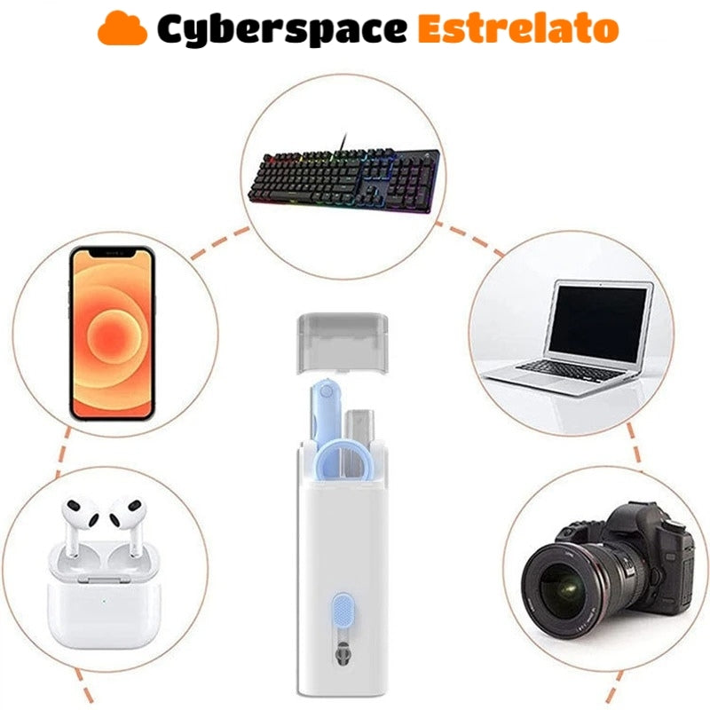 Kit de limpeza Cyberspace Estrelato, para Teclado, Fone de ouvido, Celular e Laptop.