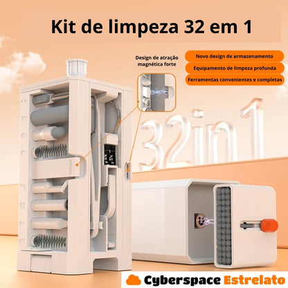 Kit de limpeza Cyberspace Estrelato, para Teclado, Fone de ouvido, Celular e Laptop.