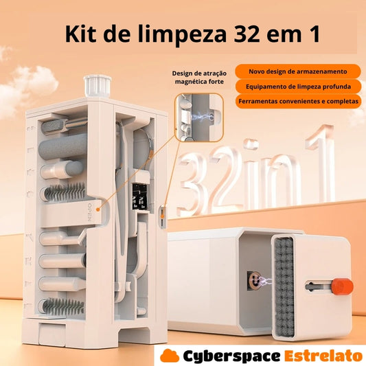 Kit de limpeza Cyberspace Estrelato, para Teclado, Fone de ouvido, Celular e Laptop.