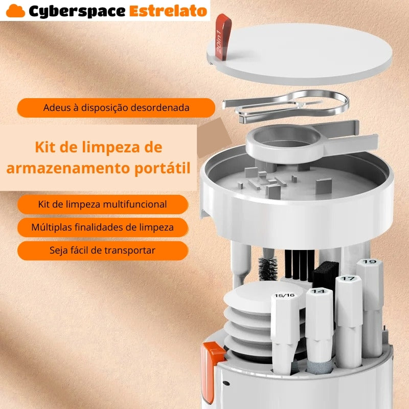 Kit de limpeza Cyberspace Estrelato, para Teclado, Fone de ouvido, Celular e Laptop.