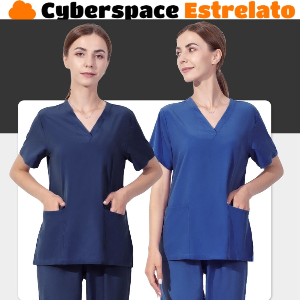 Pijama Cirúrgico Feminino Cyberspace Estrelato