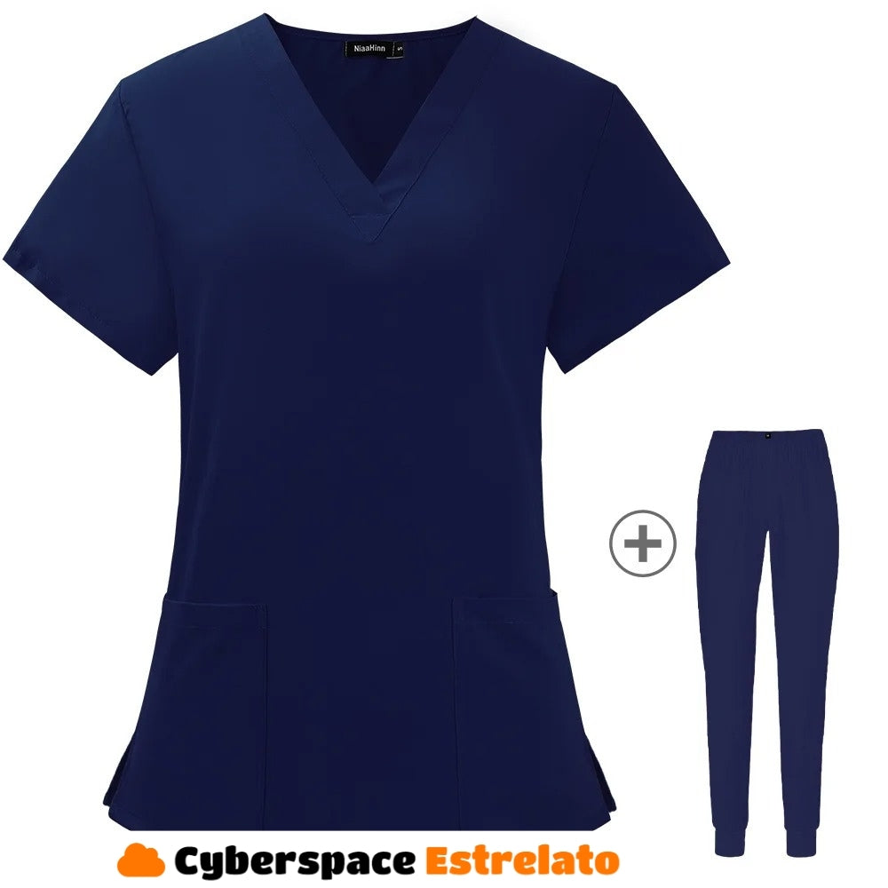 Pijama Cirúrgico Feminino Cyberspace Estrelato