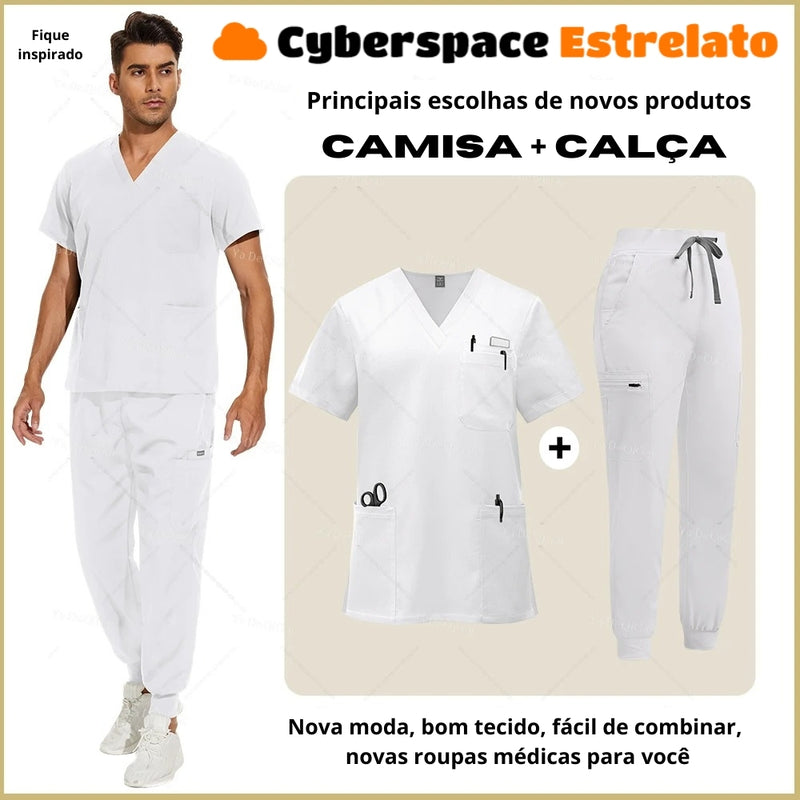 Pijama Cirúrgico Masculino Profissional Cyberspace Estrelato