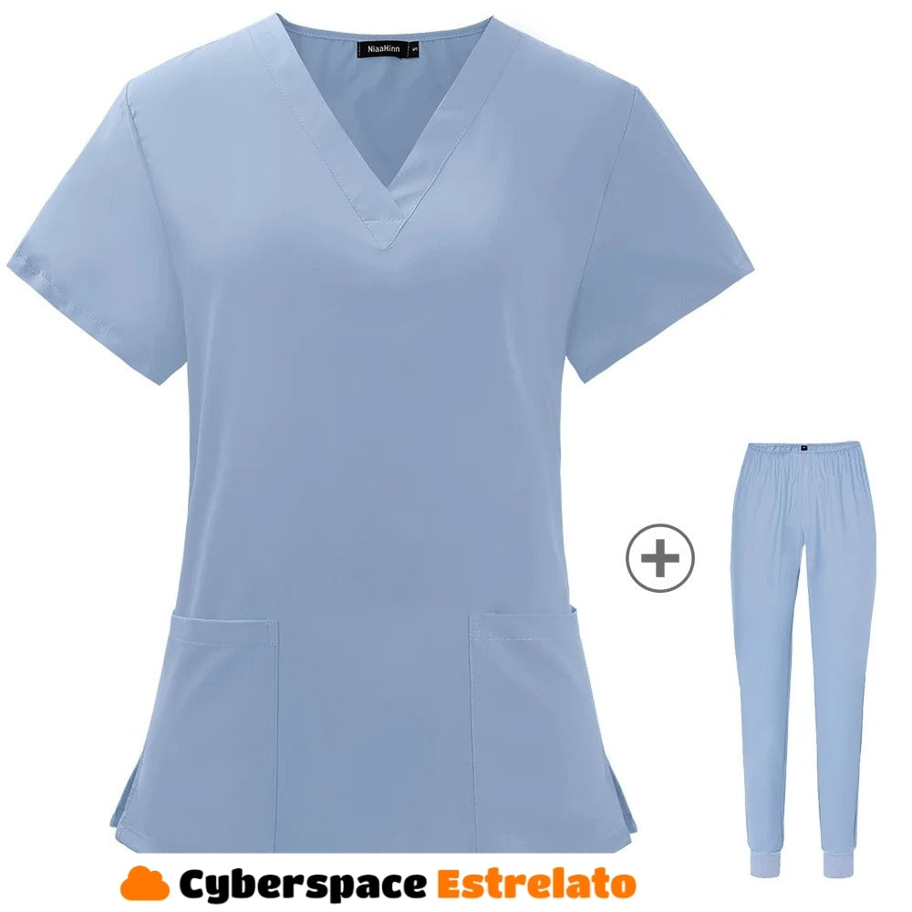 Pijama Cirúrgico Feminino Cyberspace Estrelato