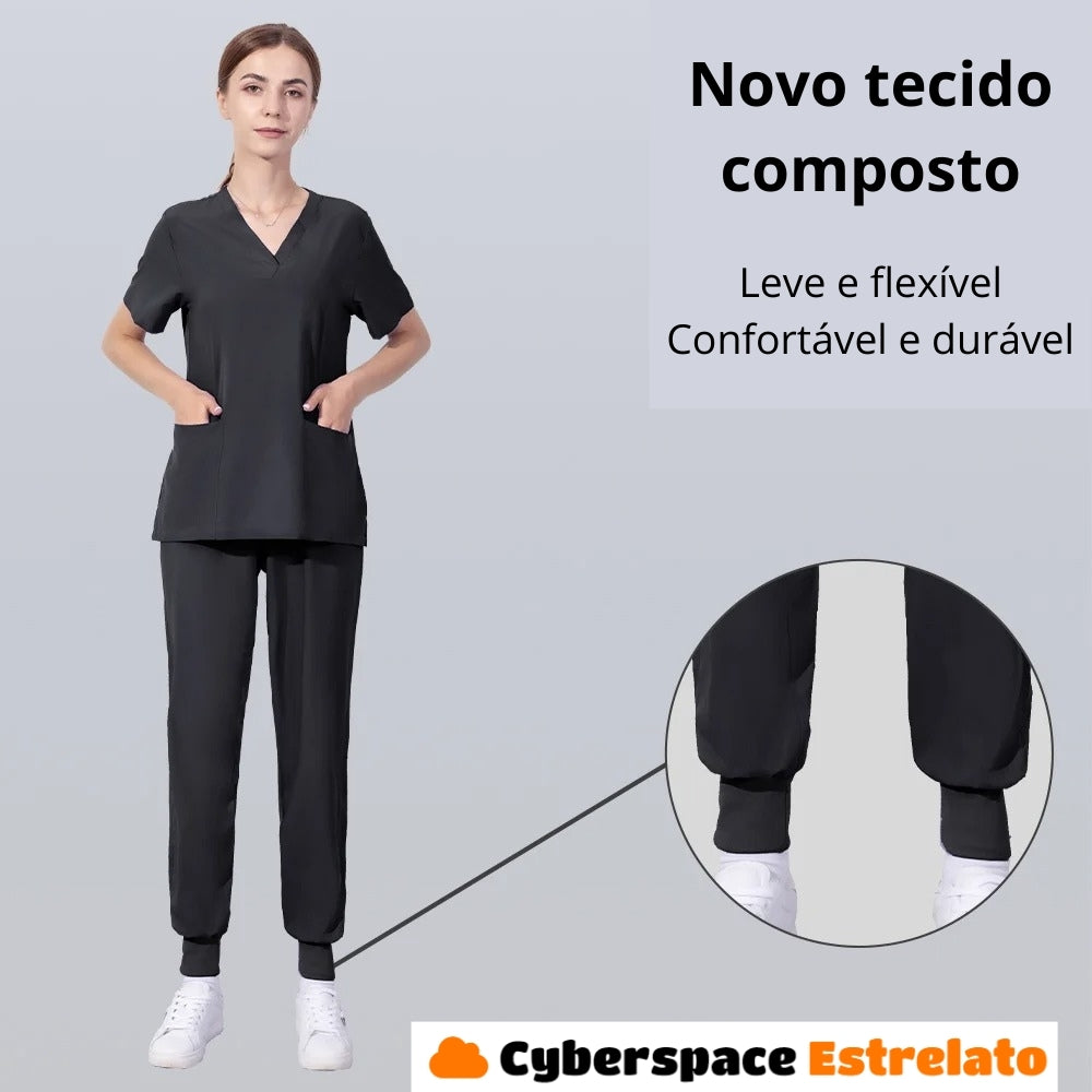 Pijama Cirúrgico Feminino Cyberspace Estrelato