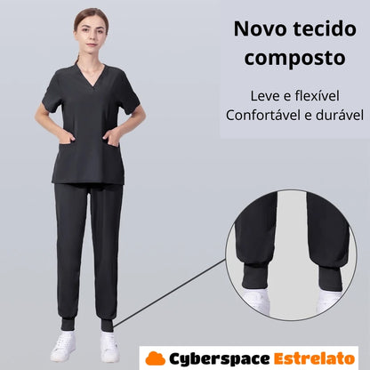 Pijama Cirúrgico Feminino Cyberspace Estrelato