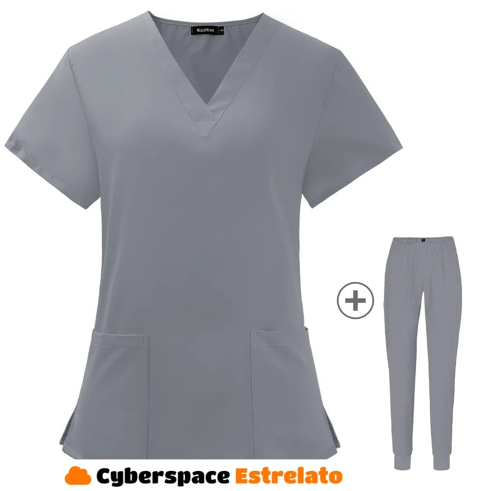 Pijama Cirúrgico Feminino Cyberspace Estrelato