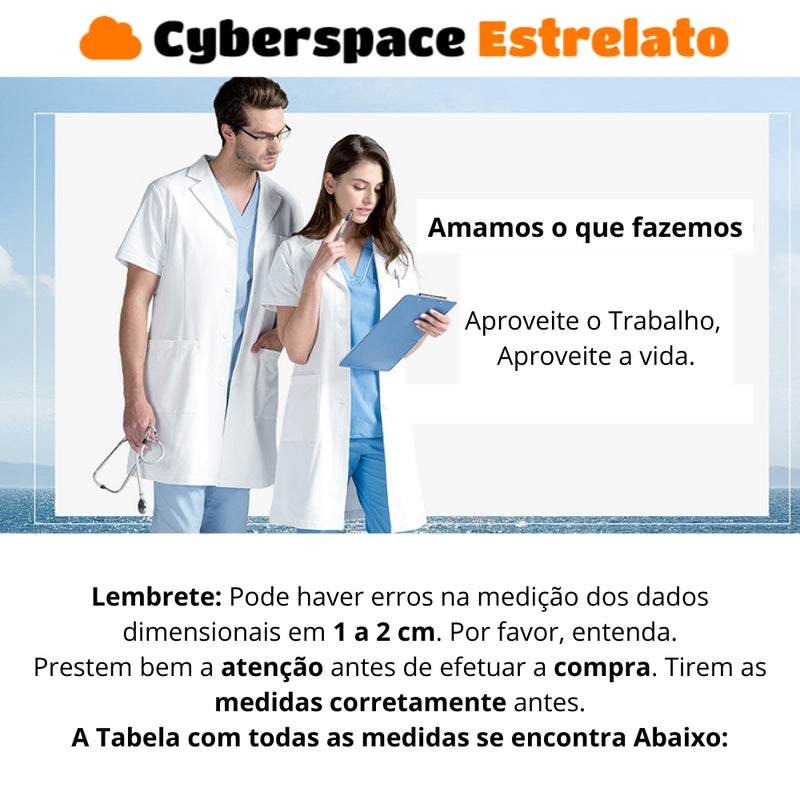 Pijama Cirúrgico Feminino Profissional Cyberspace Estrelato