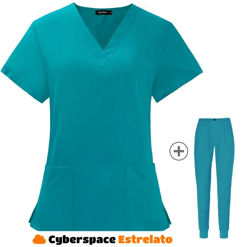 Pijama Cirúrgico Feminino Cyberspace Estrelato