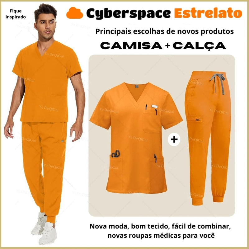 Pijama Cirúrgico Masculino Profissional Cyberspace Estrelato