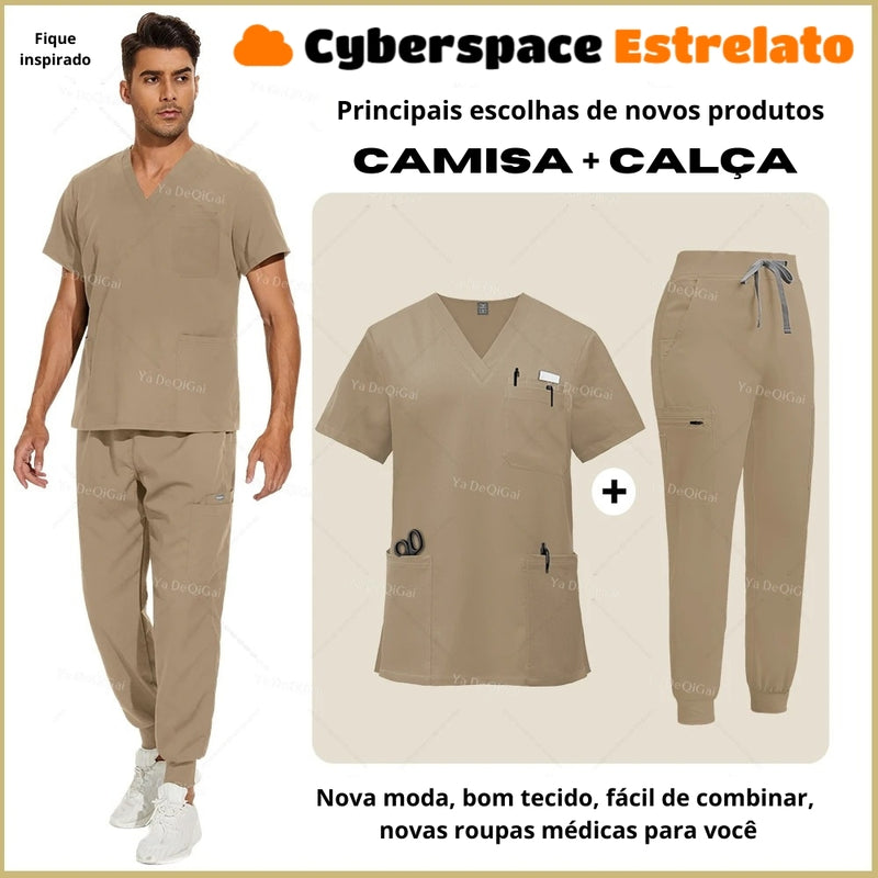 Pijama Cirúrgico Masculino Profissional Cyberspace Estrelato