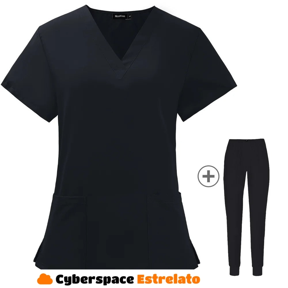 Pijama Cirúrgico Feminino Cyberspace Estrelato