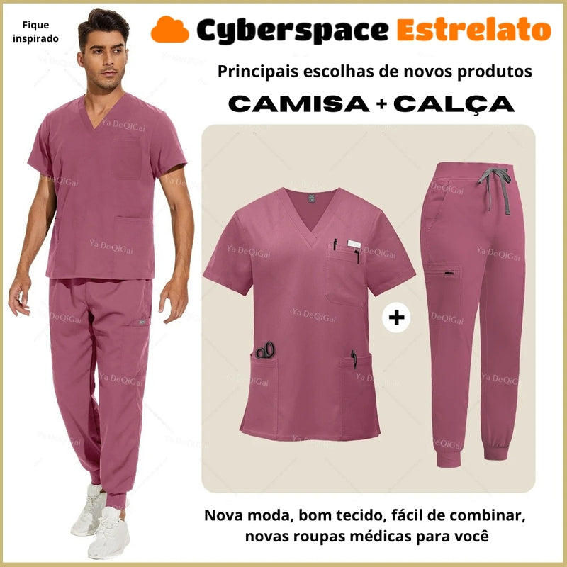 Pijama Cirúrgico Masculino Profissional Cyberspace Estrelato