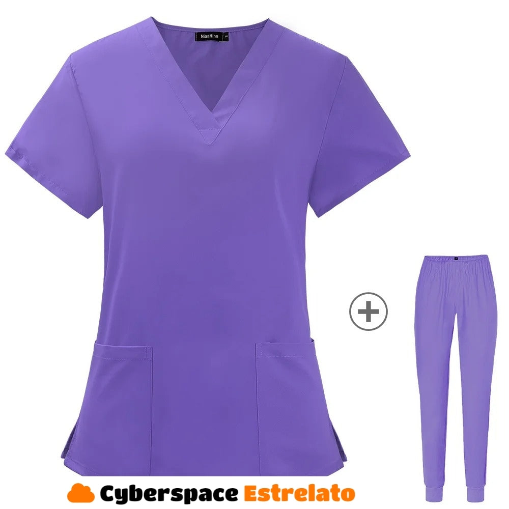 Pijama Cirúrgico Feminino Cyberspace Estrelato