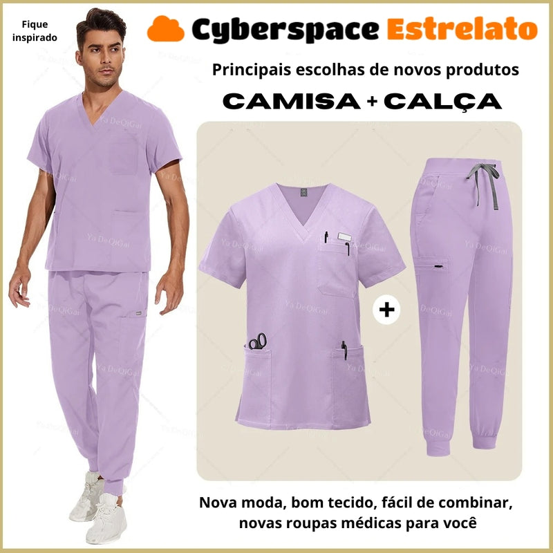 Pijama Cirúrgico Masculino Profissional Cyberspace Estrelato