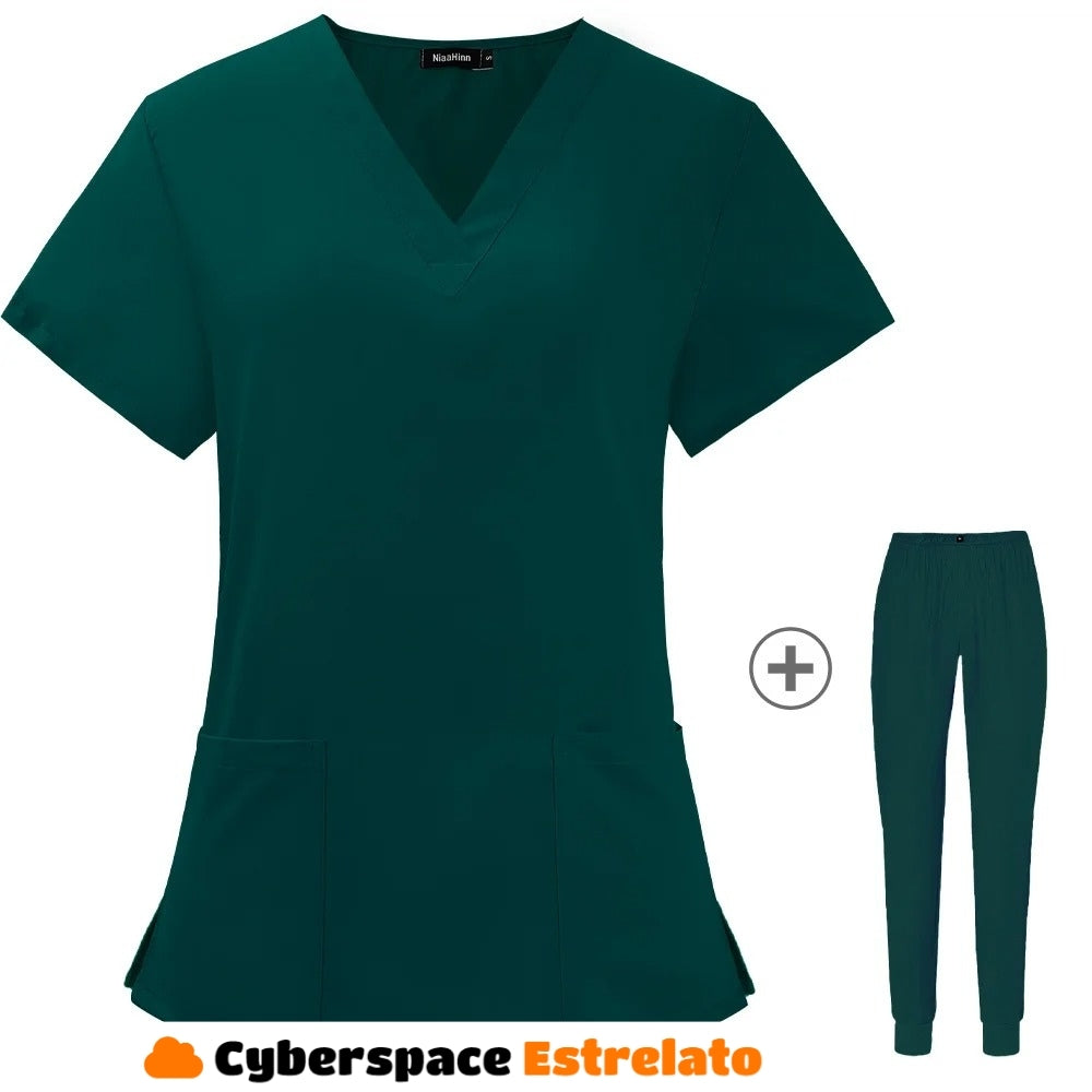 Pijama Cirúrgico Feminino Cyberspace Estrelato