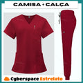 Pijama Cirúrgico Feminino Profissional Cyberspace Estrelato